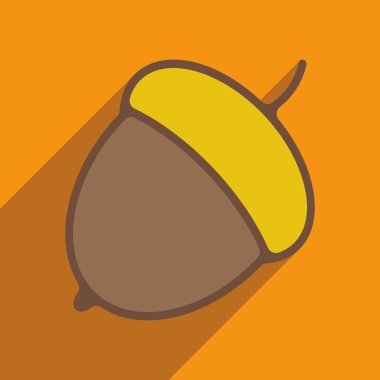 Düz gölge simgesi ve mobil uygulama meşe palamudu ile