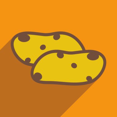 Düz gölge simgesi ve mobil uygulama patates ile