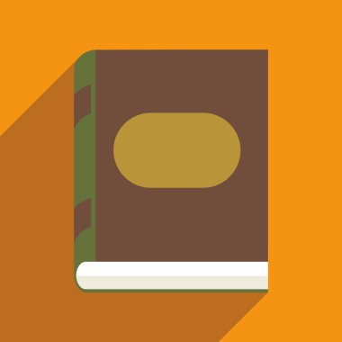 Düz gölge simgesi ve mobil uygulama kitap simgesi ile