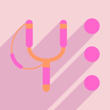 Düz gölge simgesi ve mobil uygulama sapan ile