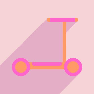 Düz gölge simgesi ve mobil uygulama scooter ile