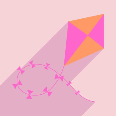 Düz gölge simgesi ve mobil uygulama uçurtma ile