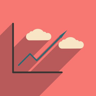 Gölge ekonomik grafik ile modern düz simgesi