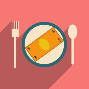 Plaka üzerinde gölge bill ile modern düz simgesi