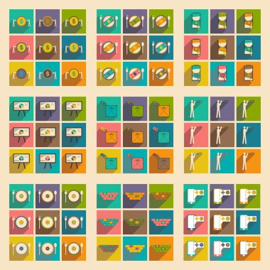 Modern düz simgeler ile gölge ekonomik