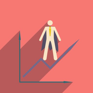 Gölge adam ve zamanlama ile modern düz simgesi