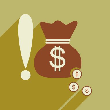 Düz tasarım modern vektör çizim simgesini para çantası Ekonomi