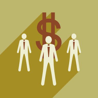 Düz tasarım modern vektör çizim simgesi sopa rakam para