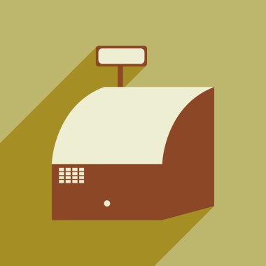 Düz tasarım modern vektör çizim simgesini yazarkasa Ekonomi