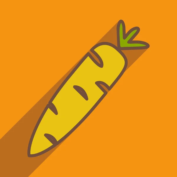 Piso con icono de sombra y aplicación móvil zanahoria — Archivo Imágenes Vectoriales
