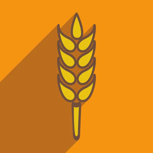 Плоская с теневым значком и мобильным приложением ушная пшеница — стоковый вектор