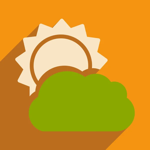Mieszkanie z cień ikona i aplikacji mobilnych słońca chmury — Wektor stockowy