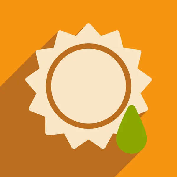 Plano com ícone de sombra e aplicação móvel soltar sol — Vetor de Stock