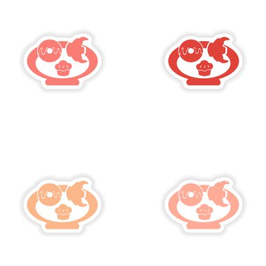 derleme gerçekçi etiket tasarım çerezleri fırın kağıt üzerinde