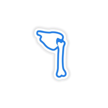 Kağıt etiket beyaz arka plan insan kemikleri üzerinde