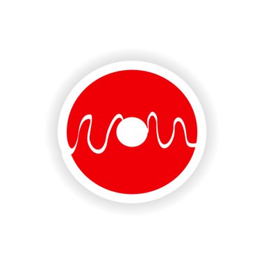 Kağıt çörek üzerinde simgesi etiket gerçekçi tasarım