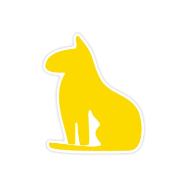 simgesi etiket gerçekçi tasarım üstünde kağıt Mısır kedi