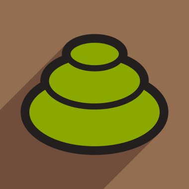 Düz gölge simgesi wasabi ile şık arka plan üzerinde