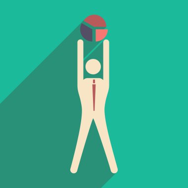 Düz tasarım modern vektör çizim simgesini işadamı ve grafik