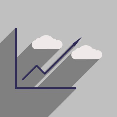 Gölge ekonomik grafik ile modern düz simgesi