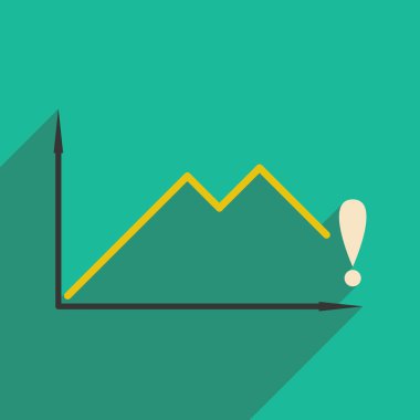 Düz tasarım modern vektör çizim simgesini düşen ekonomi grafik