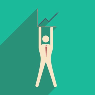 Düz tasarım modern vektör çizim simgesini işadamı ve grafik