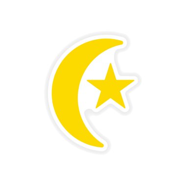 Kağıt Türk ay simge etiketi gerçekçi tasarım