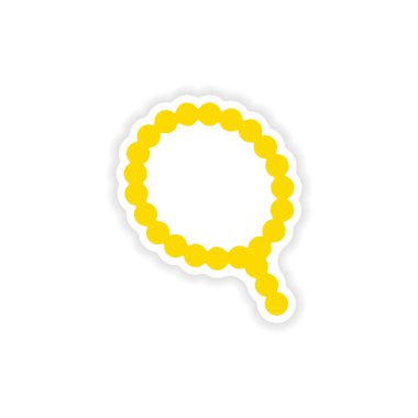 Kağıt tespih simge etiketi gerçekçi tasarım