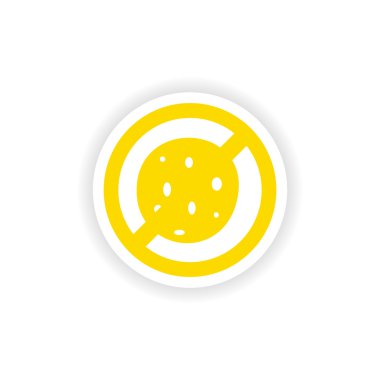 Kağıt bakteri simgesi etiket gerçekçi tasarım