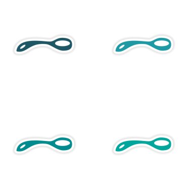 Kağıt kaşık derleme gerçekçi etiket tasarımı