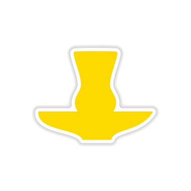 Doğu kağıt camına simgesi etiket gerçekçi tasarım