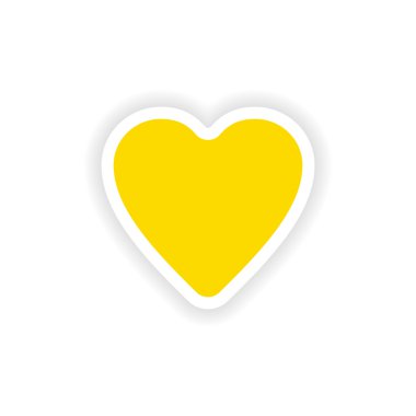 Kağıt kalp simgesi etiket gerçekçi tasarım