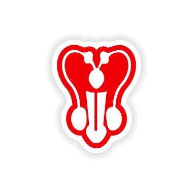 paper sticker on white background man penis