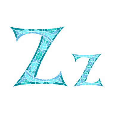 Mavi mozaik çokgen düşük Poli harf Z