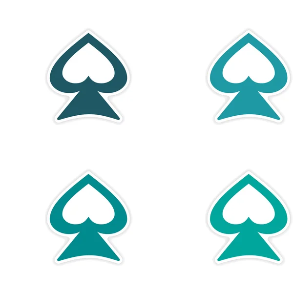 Vergadering realistische sticker ontwerp op papier schoppen — Stockvector