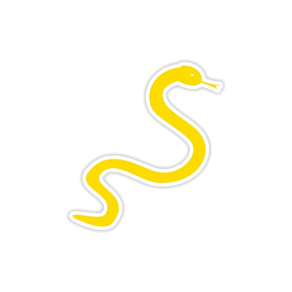 icon sticker realistic design on paper snake