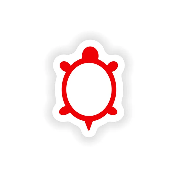 Icon sticker realistic design on paper turtle — Stock Vector