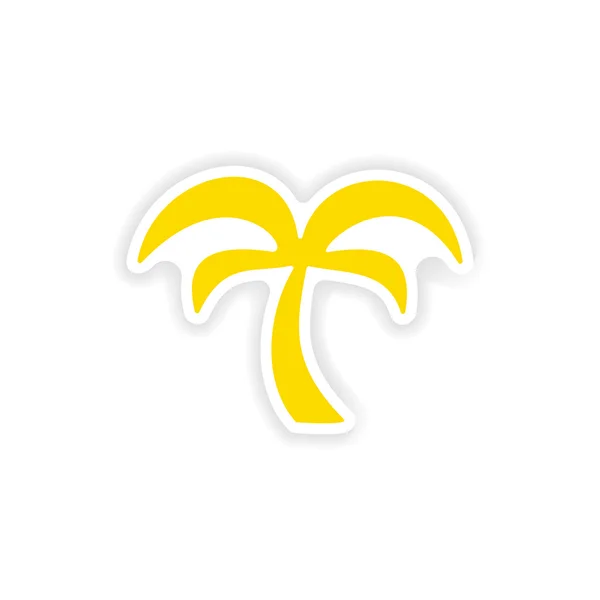 Ikona nálepky realistický design na papírové palmy — Stockový vektor