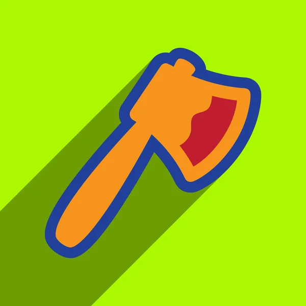 Flat with shadow Icon Axe on a colored background