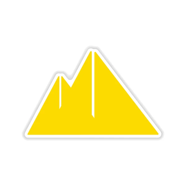 Ikona designu realistyczne naklejki na papierze piramidy Egipt — Wektor stockowy
