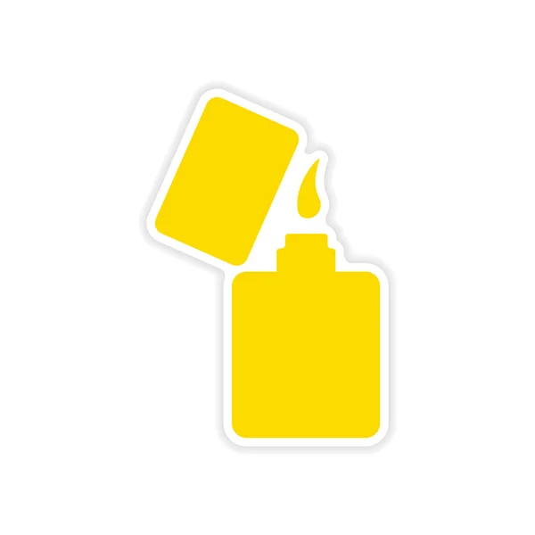 Icon sticker realistic design on paper lighter — Stock Vector