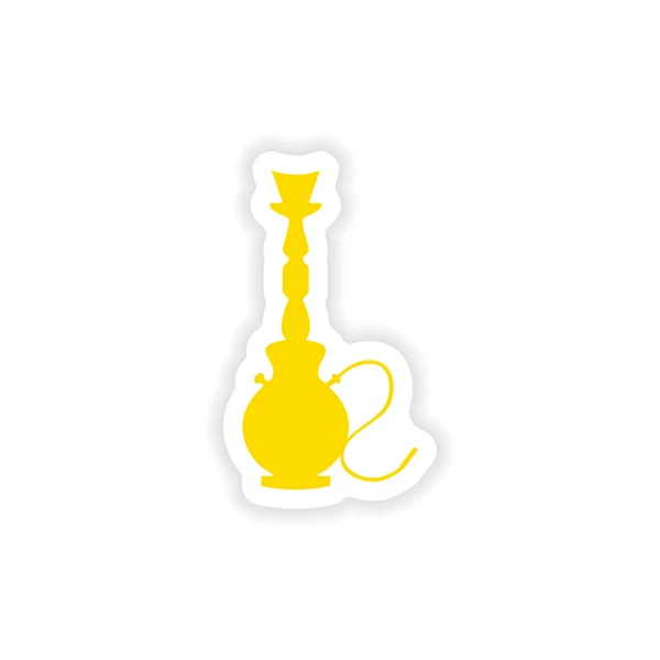 icon sticker realistic design on paper hookah shisha