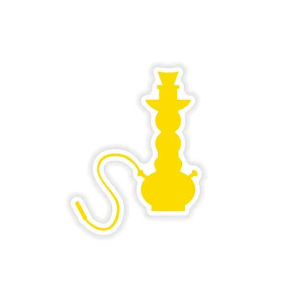 icon sticker realistic design on paper hookah shisha