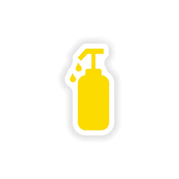 Adesivo icona design realistico su carta sapone liquido — Vettoriale Stock
