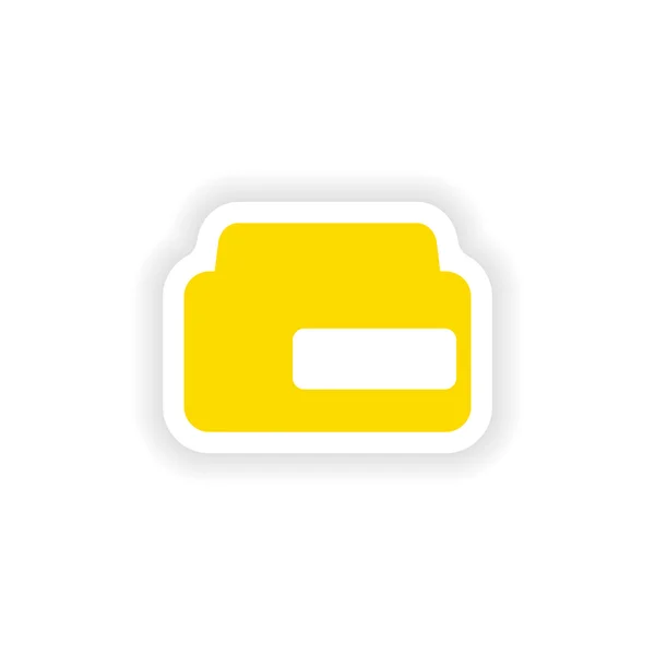 Icon sticker realistic design on paper Bank cream — Stock Vector