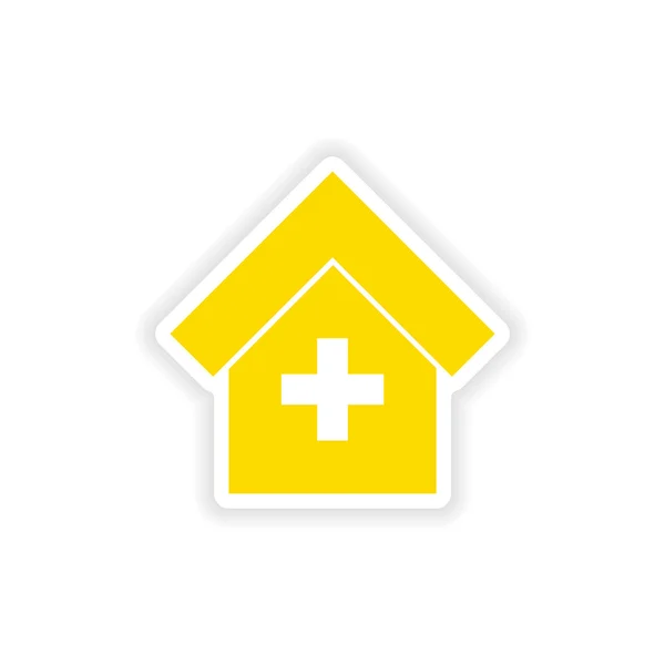 Icon sticker realistic design on paper hospital — Stock Vector