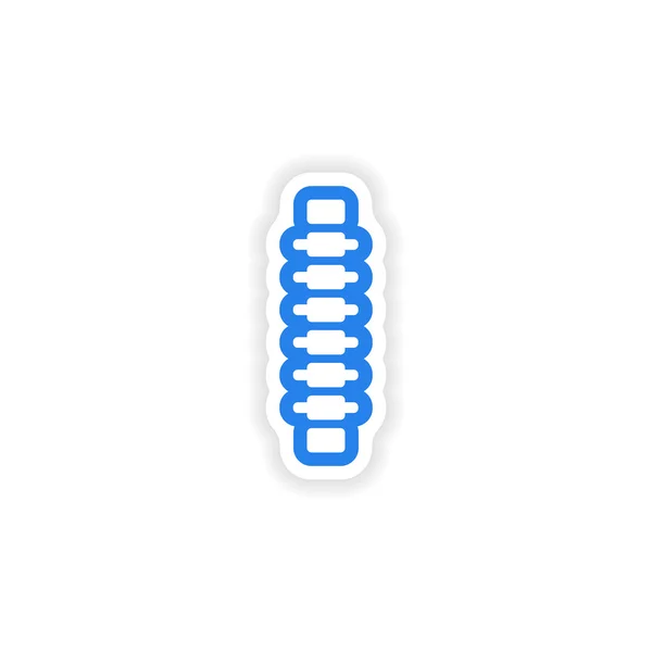 Paper sticker on white background human spine — Stock Illustration Paper sticker on white background human spine Stock Illustration