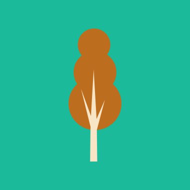 Düz gölge simgesi ve mobil uygulama ağacı yaprak döken