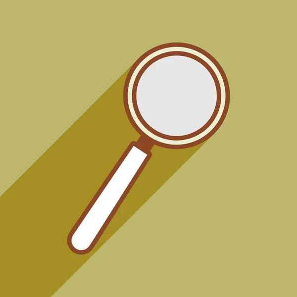 Piso con icono de sombra y lupa de aplicación móvil — Vector de stock