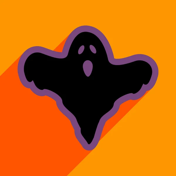Piso con icono de sombra y aplicación móvil fantasma — Vector de stock